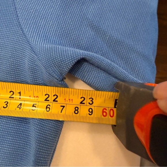 COS Women’s Striped Accent Mixed Media blue /white Sweater Top Sz M NWOT - Picture 7 of 11